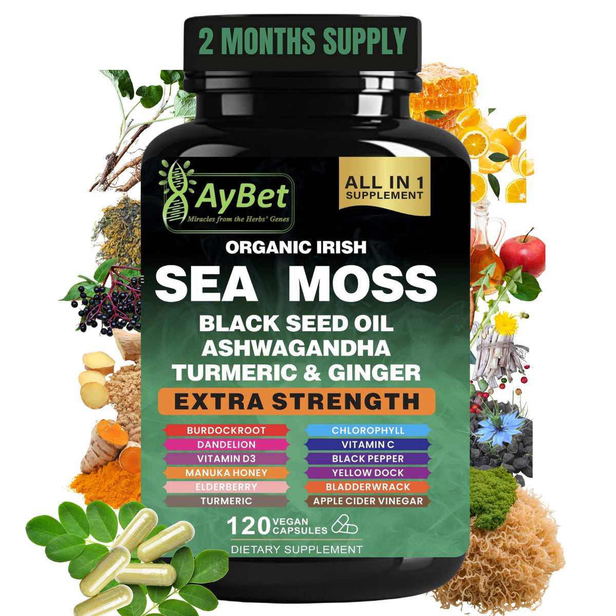 AyBet Organic Irish Sea Moss 16-in-1 vitality blend image