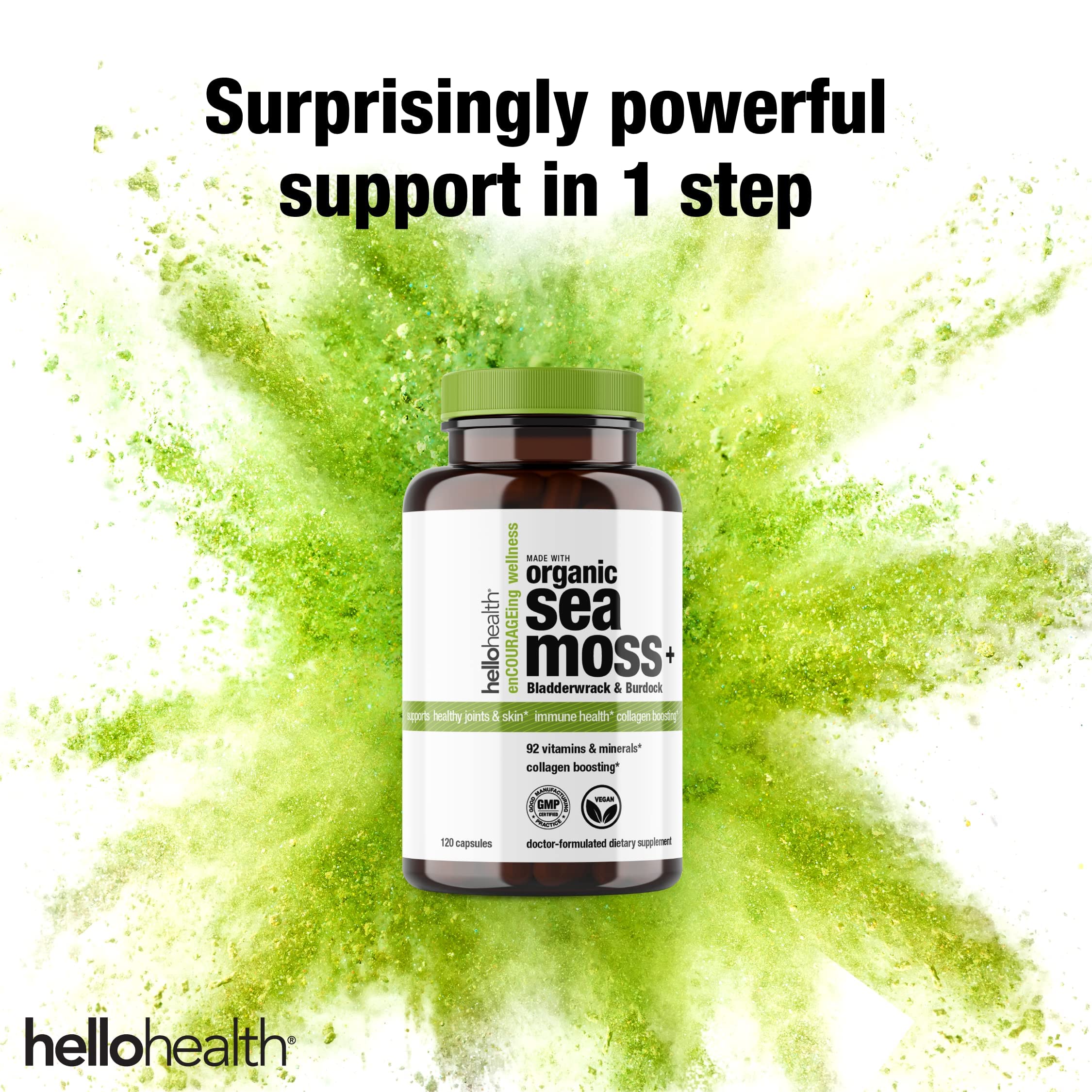 Seals: vegan, gluten-free, non-GMO on bottle
