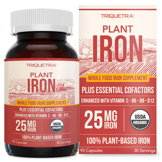 Organic Iron Supplement bottle packaging with whole food iron