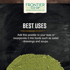 Organic kosher certification label on alfalfa powder