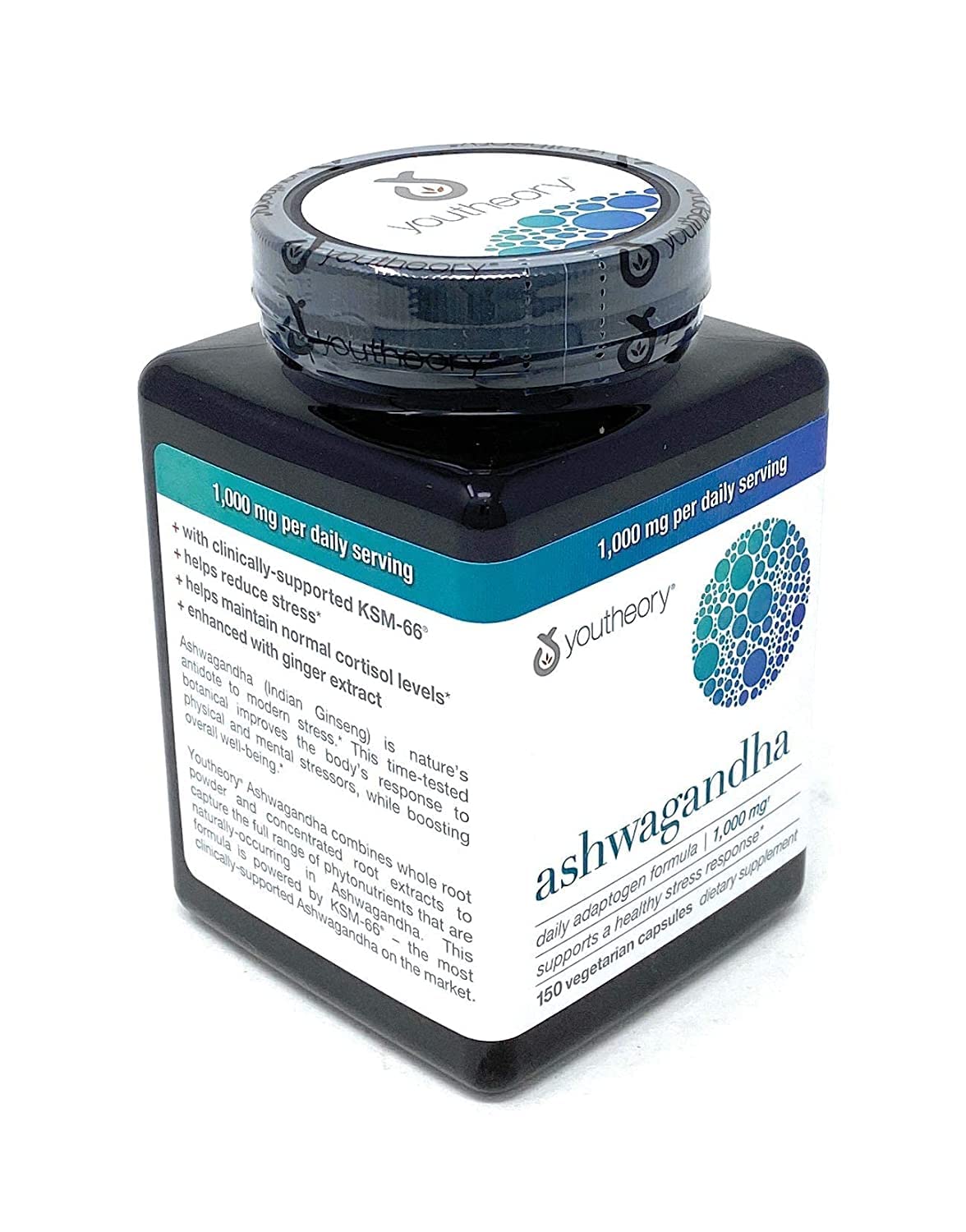 Organic KSM-66 Ashwagandha Vegetarian Supplements bottle – 150 capsules