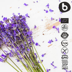 Non-GMO, gluten-free, vegan icons on packaging