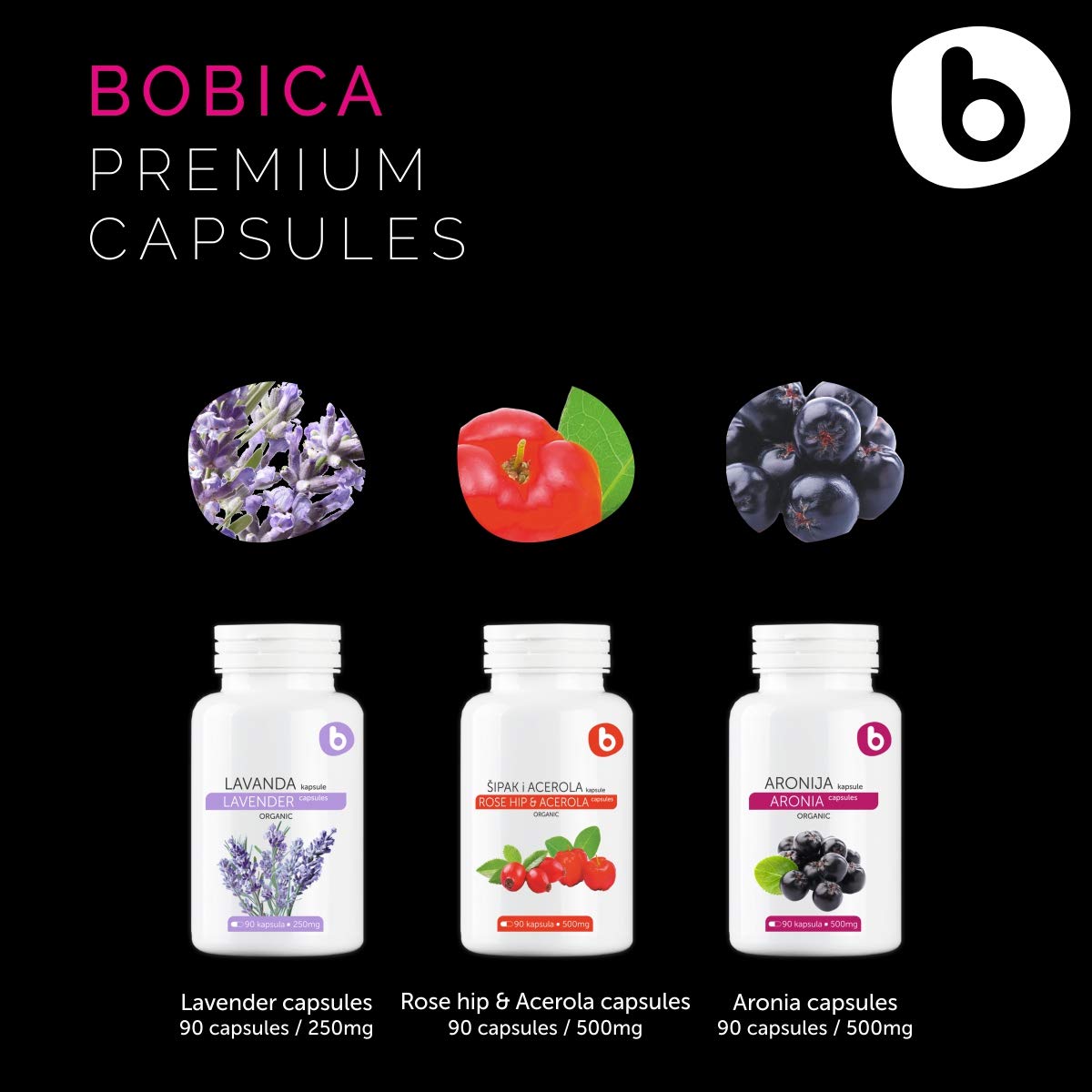 90 vegan capsules packaging beside bottle