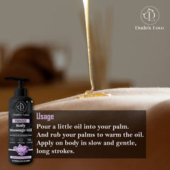 Silky glide massage oil applied to skin