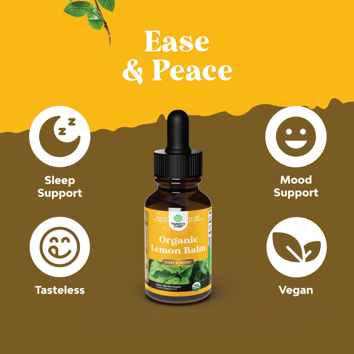 Lemon balm extract packaging and drops