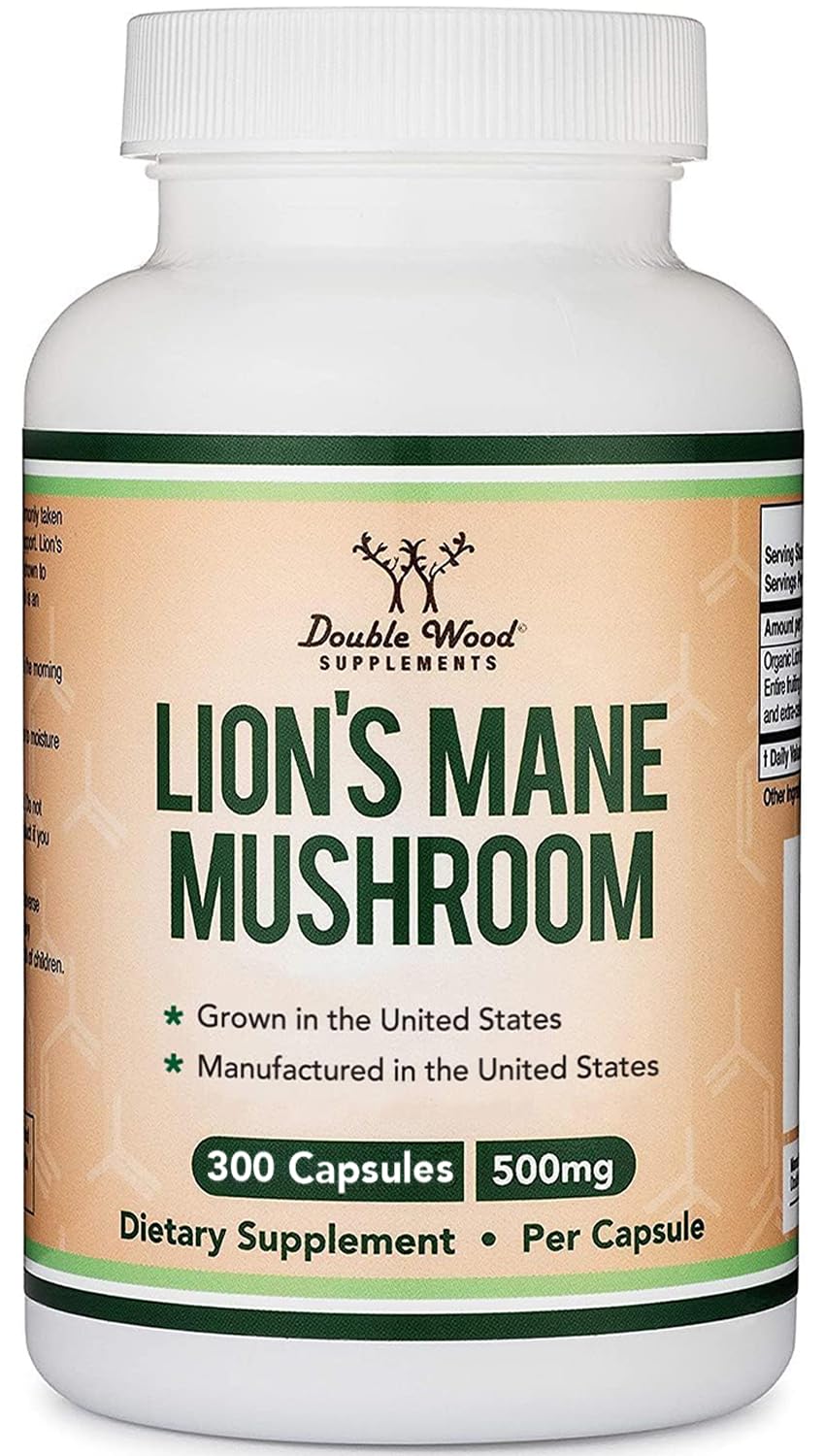 Organic Lion's Mane Mushroom Capsules, 300 Count