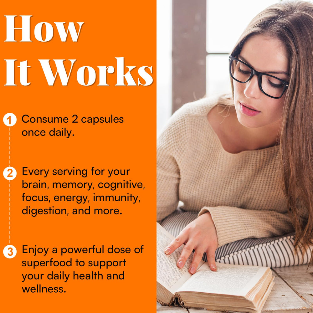 Organic Lions Mane powder capsules for cognitive support