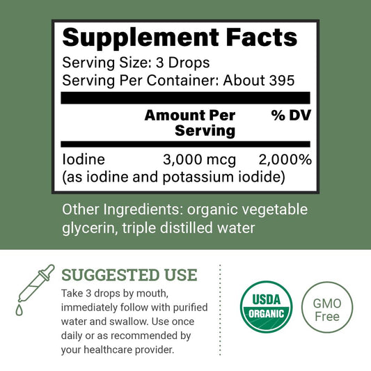 Liquid iodine and potassium iodide drops bottle – 2% solution