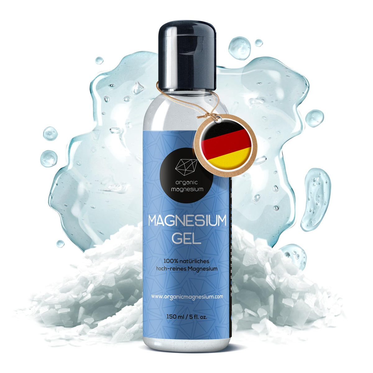 Front view of Organic Magnesium Gel 5 oz bottle