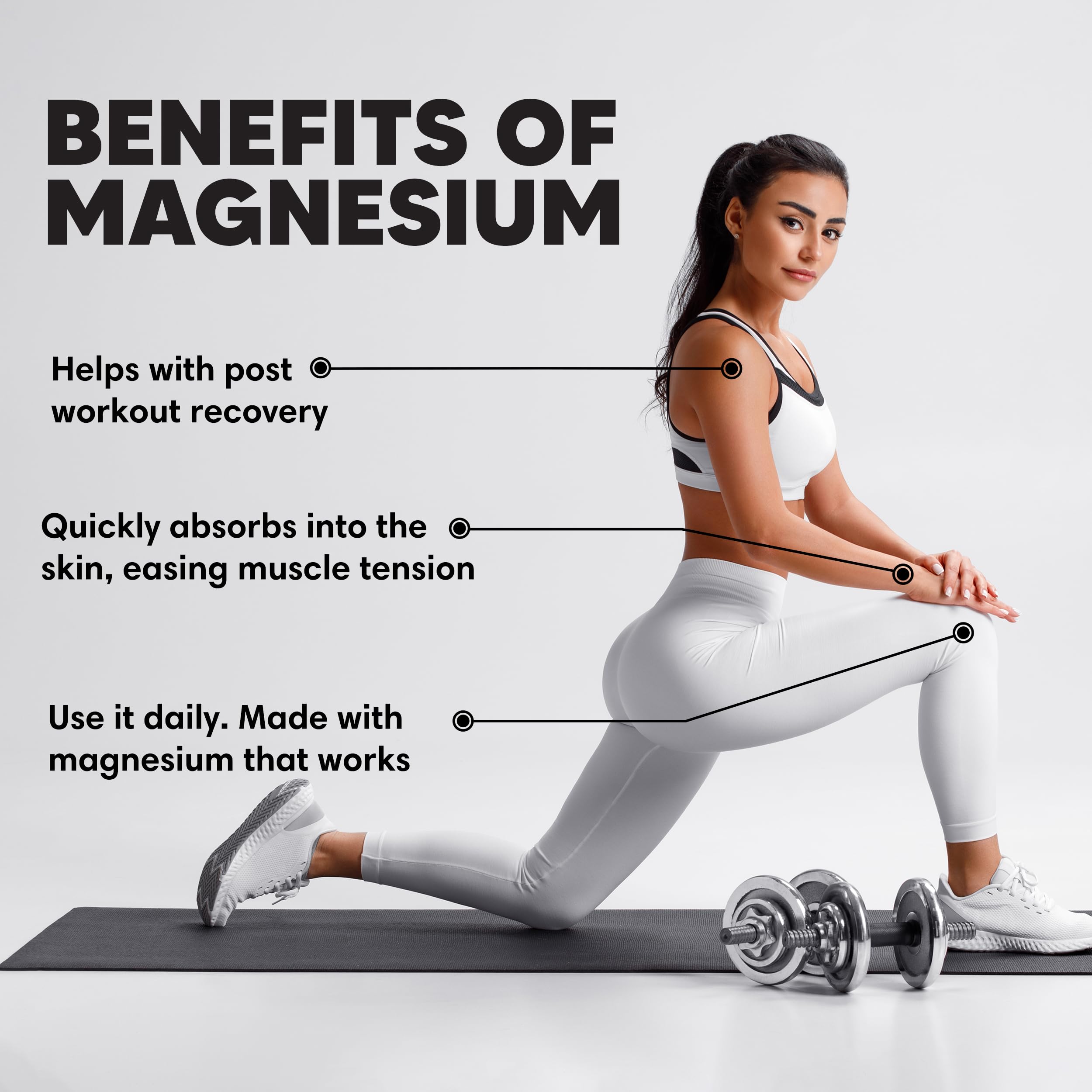 Organic magnesium oil ingredients and bottle