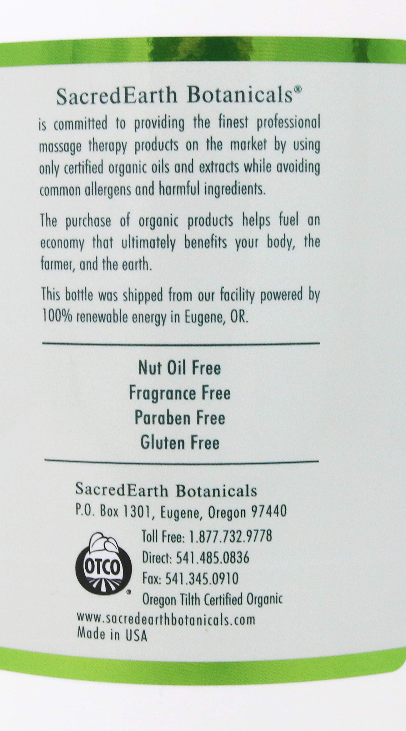 Close-up of Organic Massage Oil Blend texture in a 1 gallon container