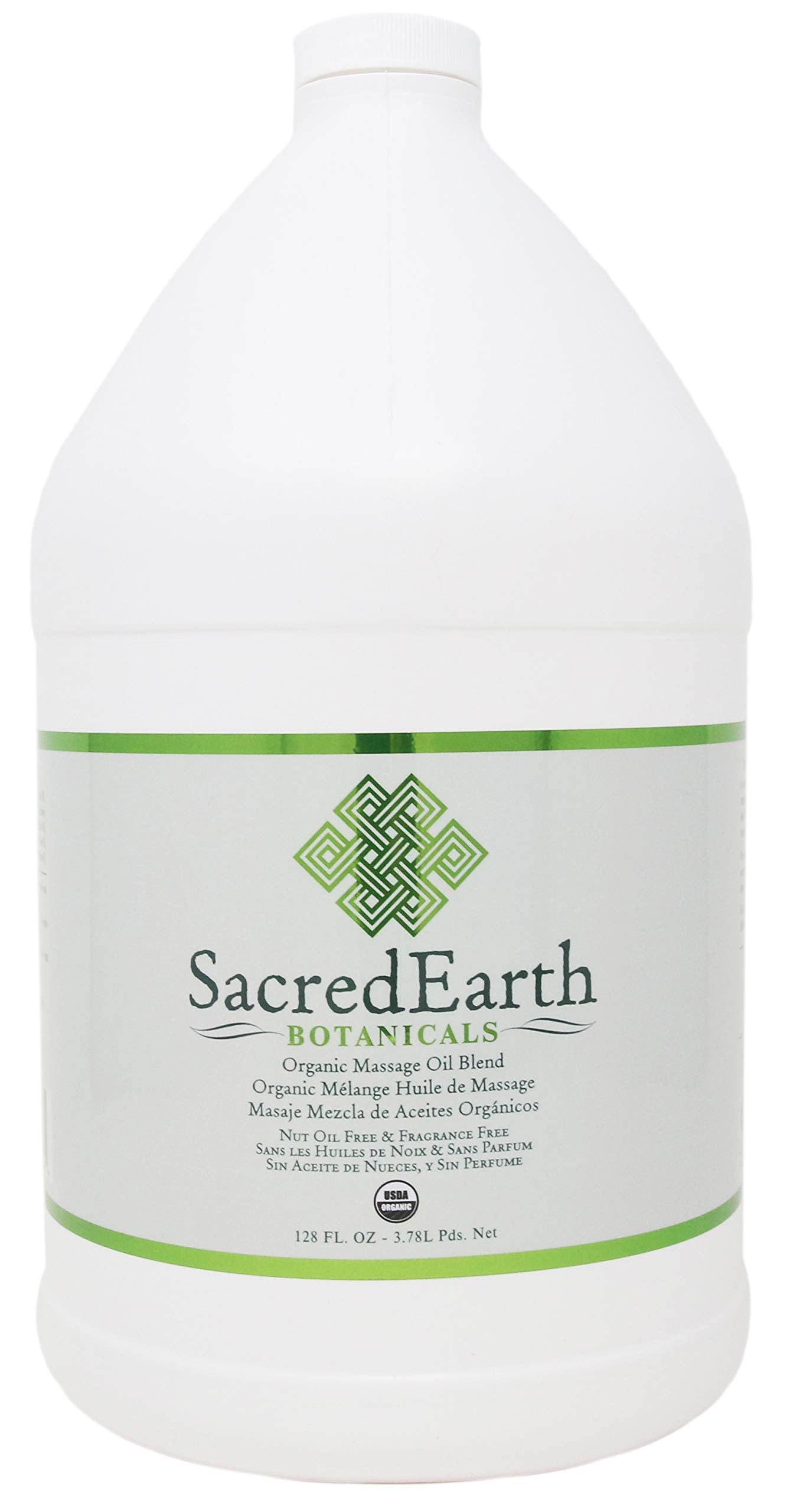 Organic Massage Oil Blend 1 Gallon bottle - unscented, nut-free, gluten-free