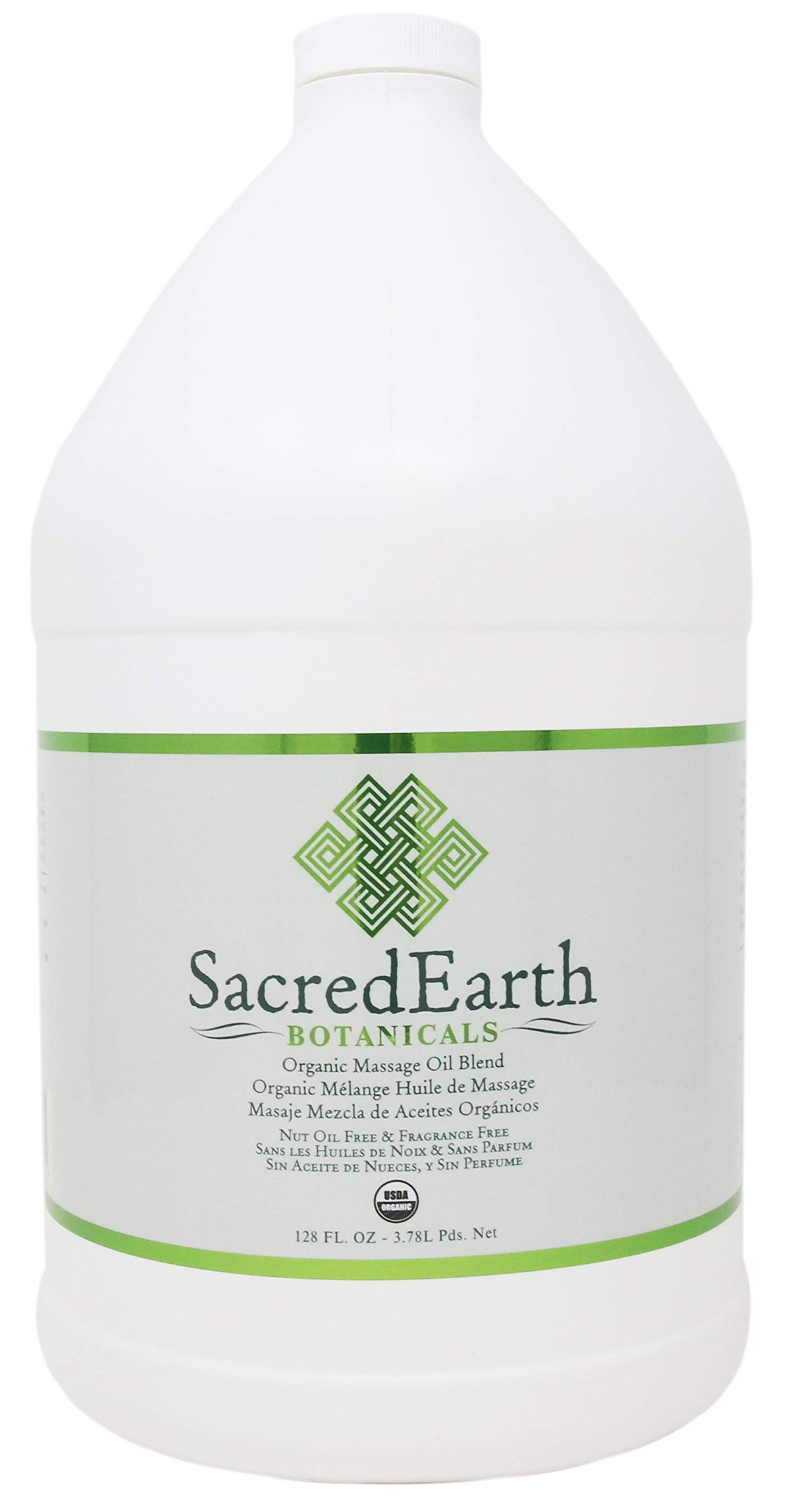 Organic Massage Oil Blend 1 Gallon bottle - unscented, nut-free, gluten-free