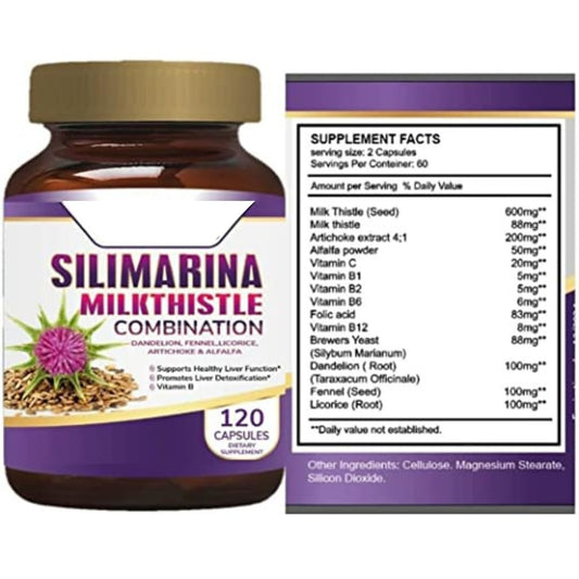 Ingredients include organic milk thistle, dandelion, fennel, B complex and licorice