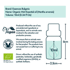Bulgarian mint essential oil bottle displayed with 360-degree view