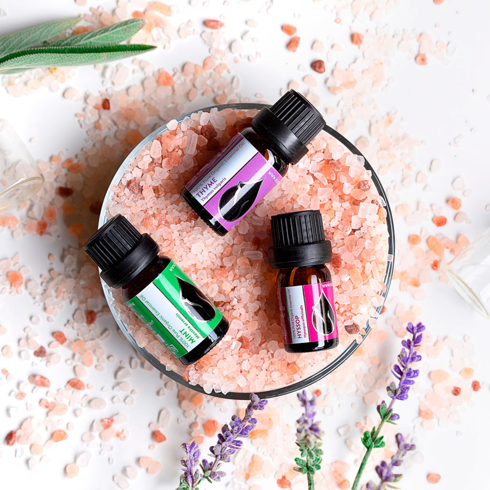 Packaging of Mentha arvensis essential oil on white background