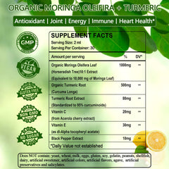 Organic moringa leaf extract liquid drops bottle