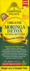 Bottle of Organic Moringa Living Bitters on white background