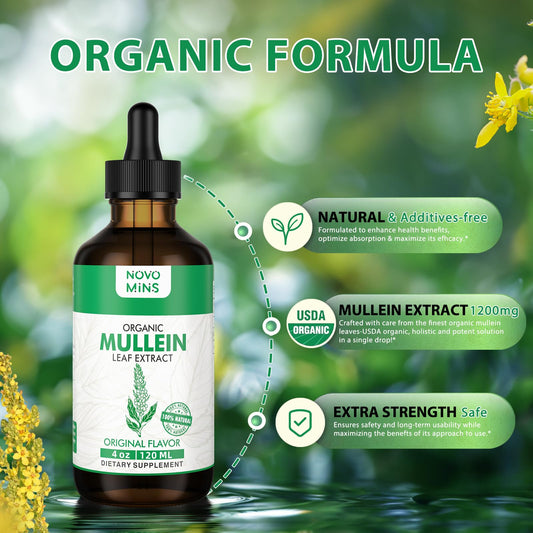 Organic mullein drops with licorice root extract