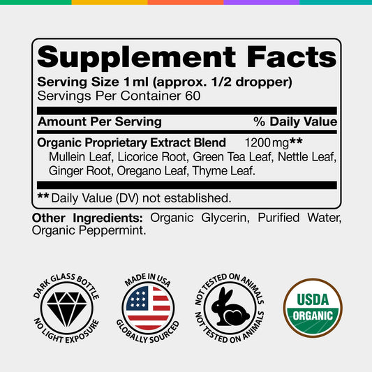 USDA Organic mullein leaf extract high-quality drop formula