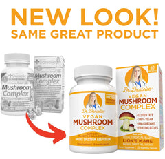 Front-facing bottle of Organic Mushroom Complex for Immune Support