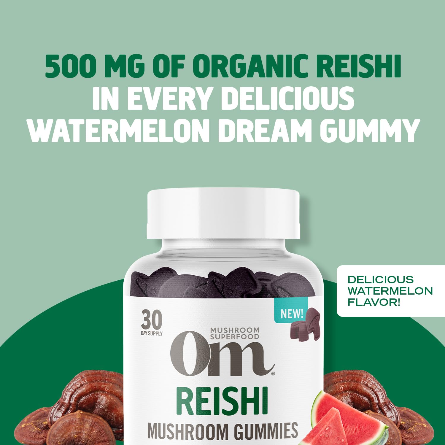 Organic mycelial biomass and fruiting body Reishi mushroom