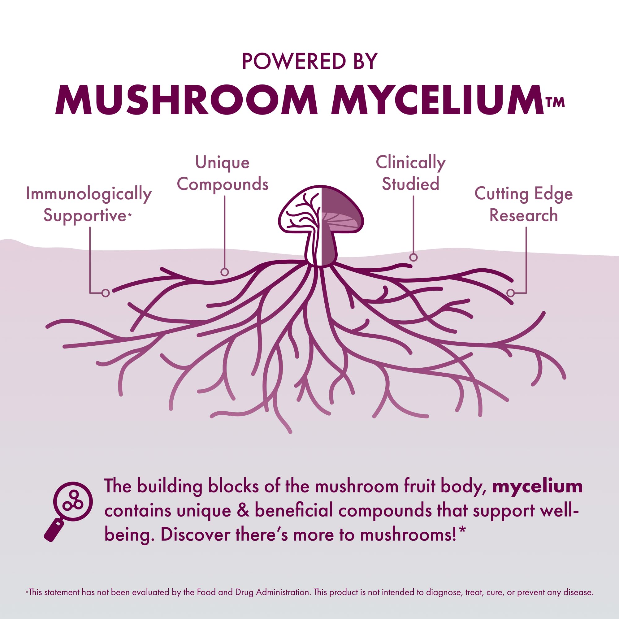 Organic mushroom mycelium used in Host Defense products
