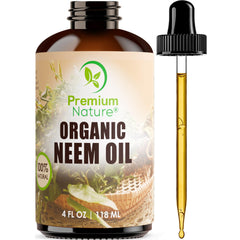 Organic Neem Oil bottle 4 oz - 100% pure cold-pressed
