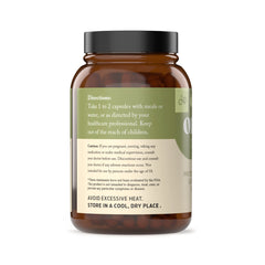 Ingredient list on olive leaf capsules bottle