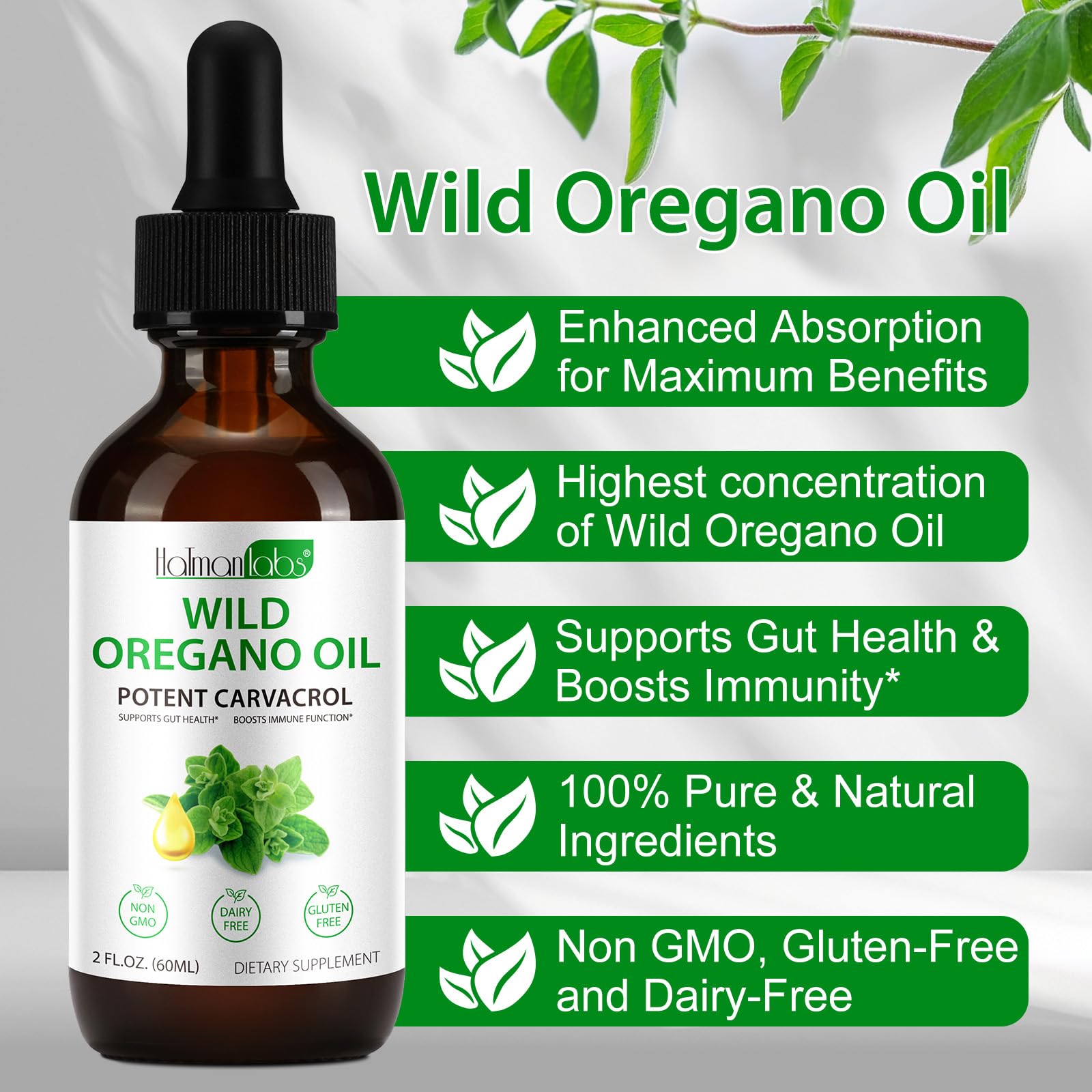 Serving size of oregano oil liquid drops