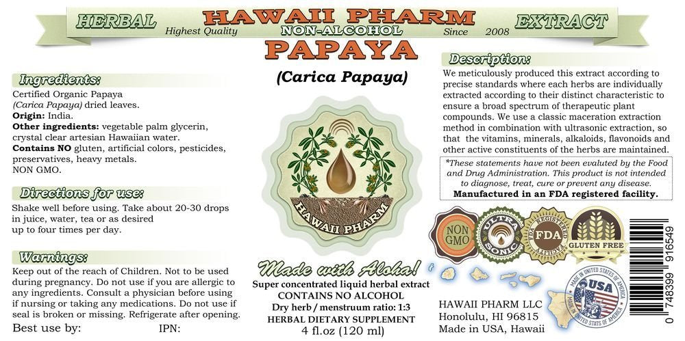 Organic papaya leaves used for glycerite production