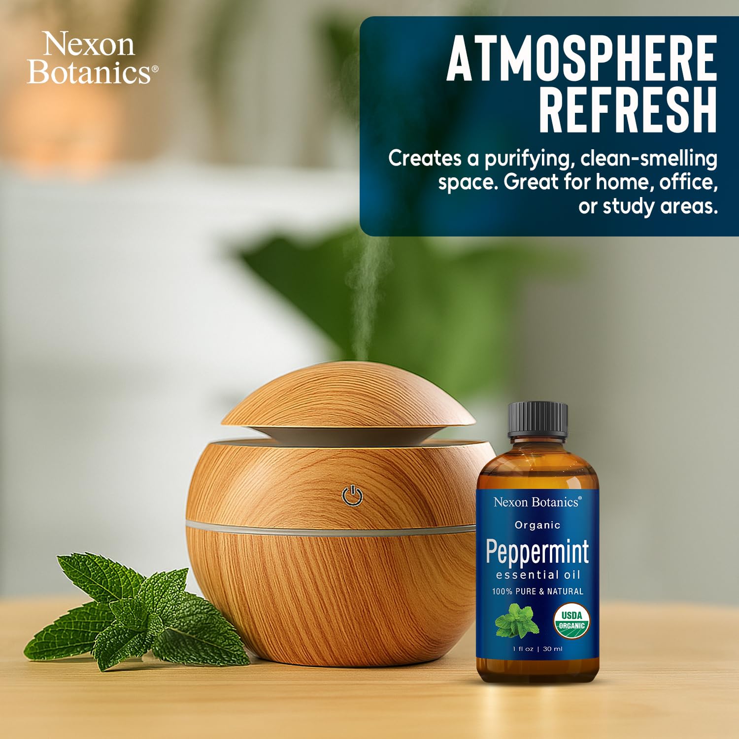 Peppermint essential oil bottle for DIY candle making