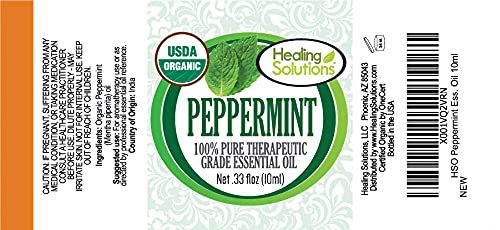 Organic peppermint essential oil suitable for diffuser use