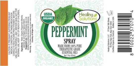Peppermint essential oil mist in a spray bottle for aromatherapy