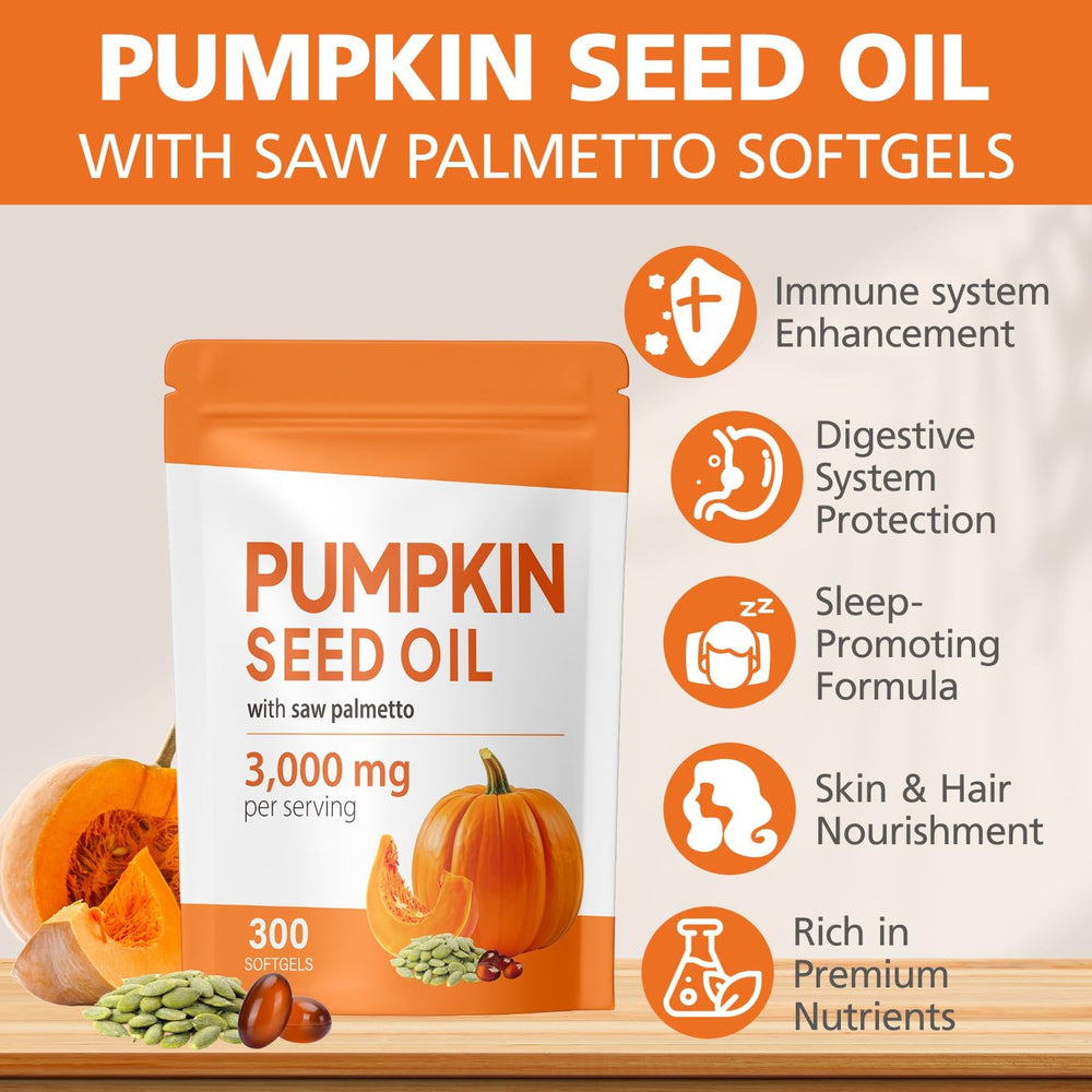 Organic pumpkin seed oil with saw palmetto extract packaging
