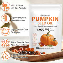 Organic pumpkin seed oil softgels bottle 300 capsules