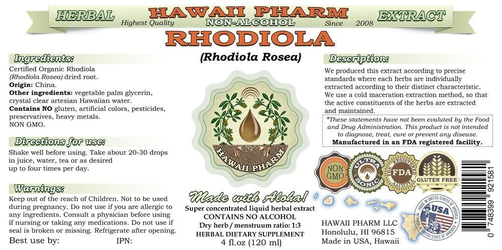 Organic Rhodiola Rosea glycerite bottle