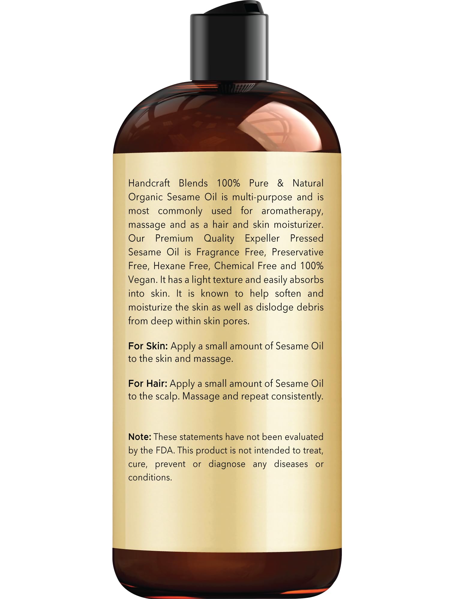 Organic sesame oil 16oz bottle