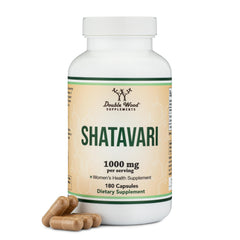 Organic Shatavari Capsules bottle with 180 capsules for a 90-day supply