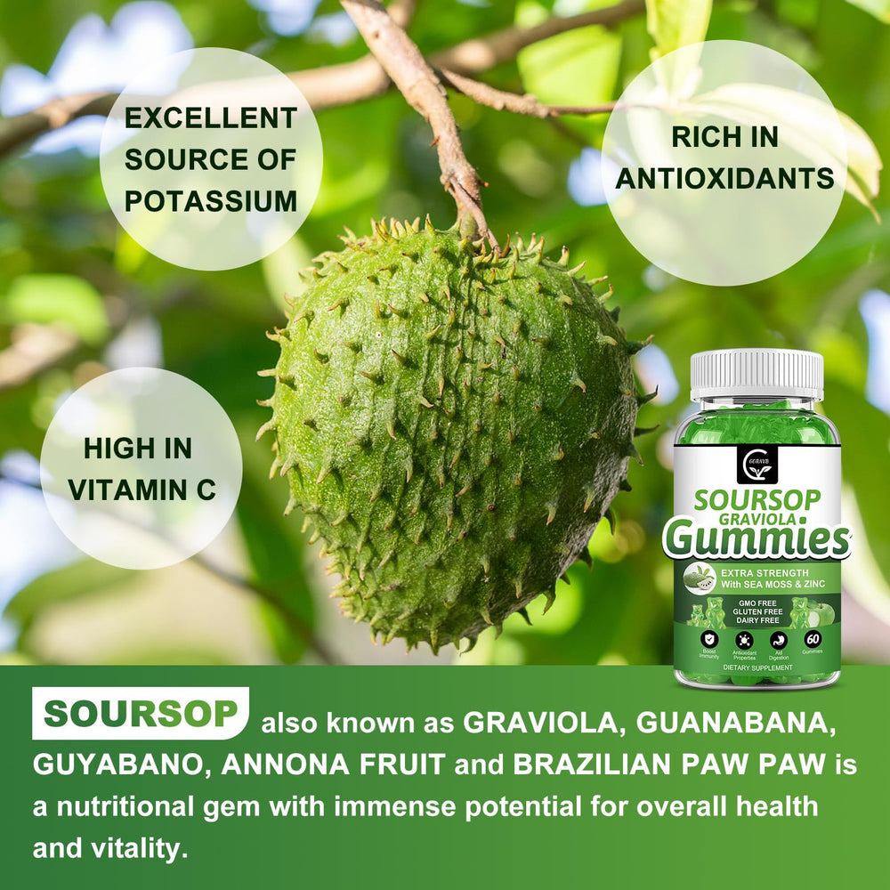 Delicious fruit-flavored soursop gummies