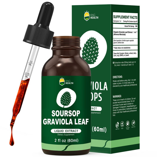 Bottle of Organic Soursop Graviola Leaf Extract Liquid Drops
