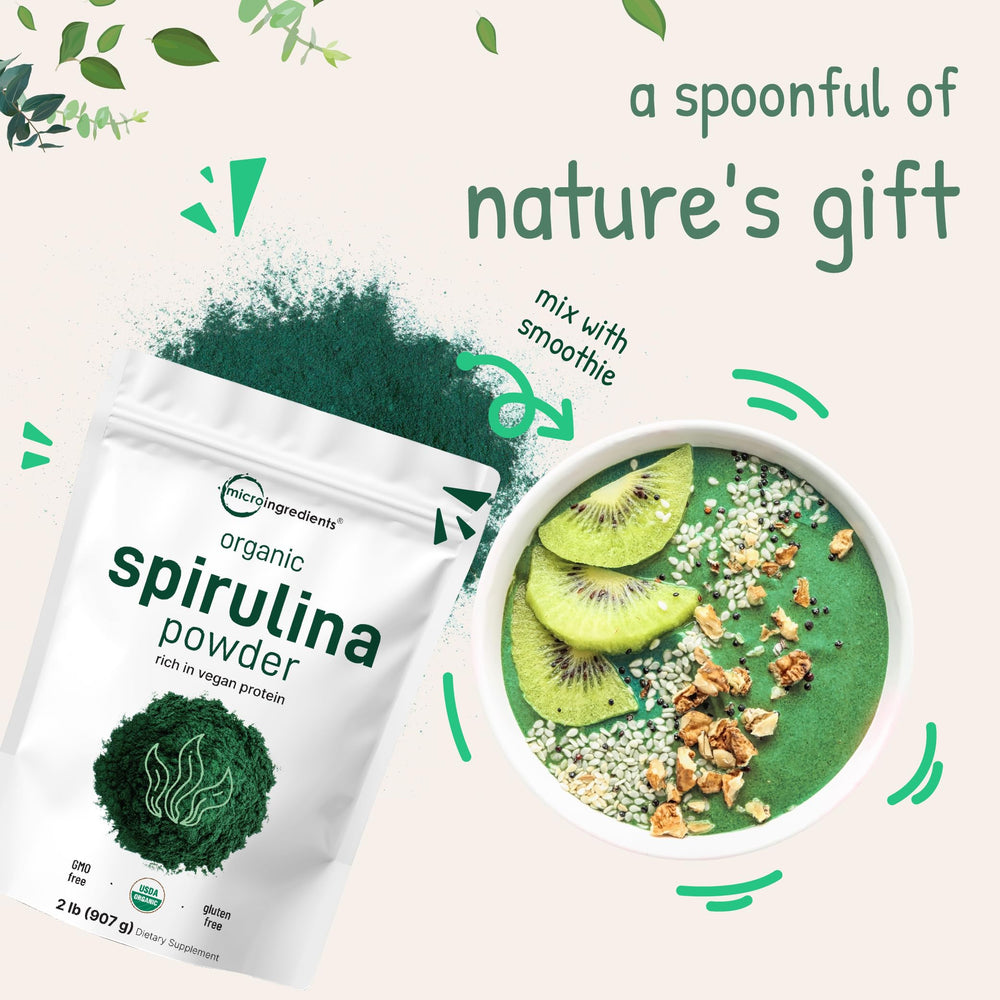 Bulk packaging of organic spirulina powder 2lbs