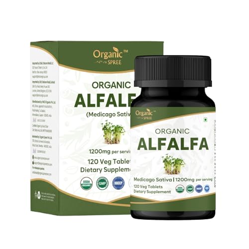 Organic Spree Alfalfa 120 Tablets bottle with label