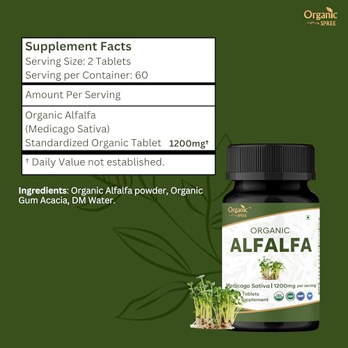 Alfalfa tablets scattered on white surface