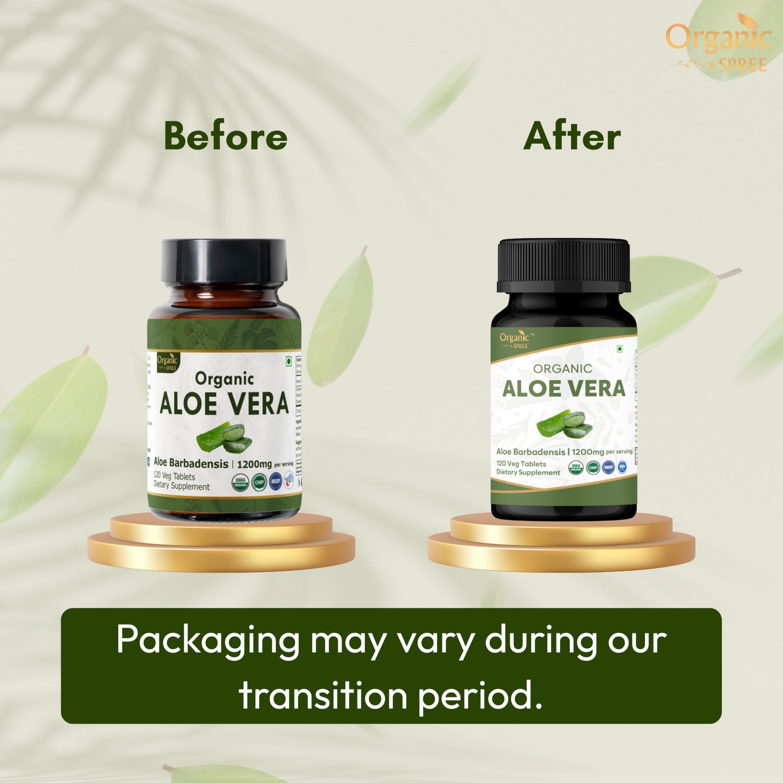 Close-up of Organic Spree Aloe Vera Tablet