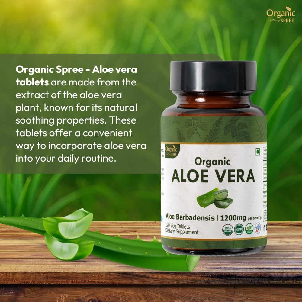 Nutrition label for Organic Spree Aloe Vera Tablets