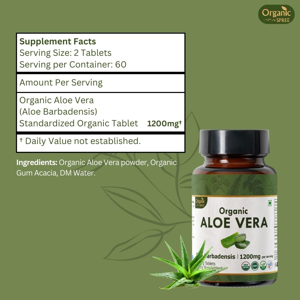 Packaging of Organic Spree Aloe Vera Tablets