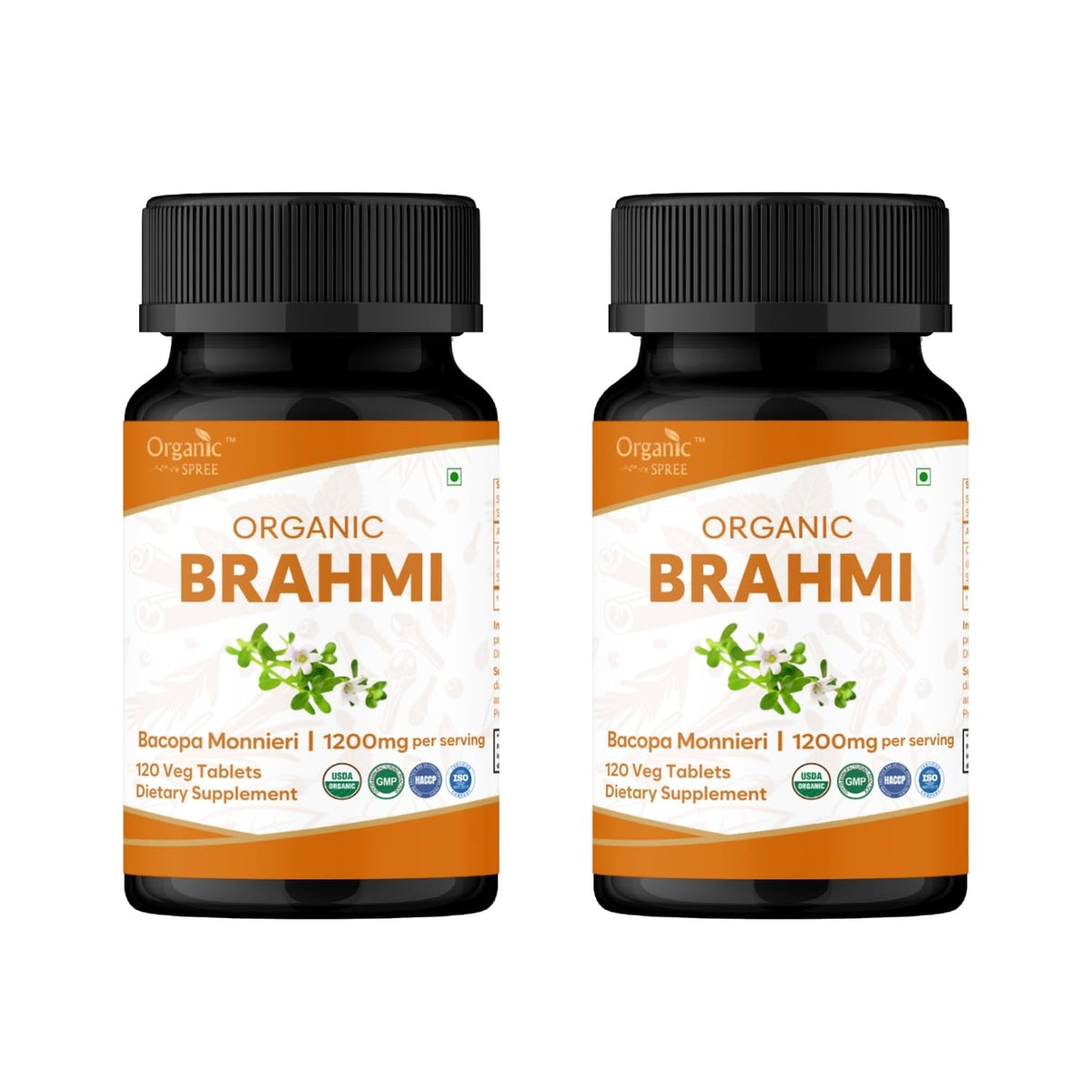 Main image: Organic Spree Brahmi 120 tablets bottle