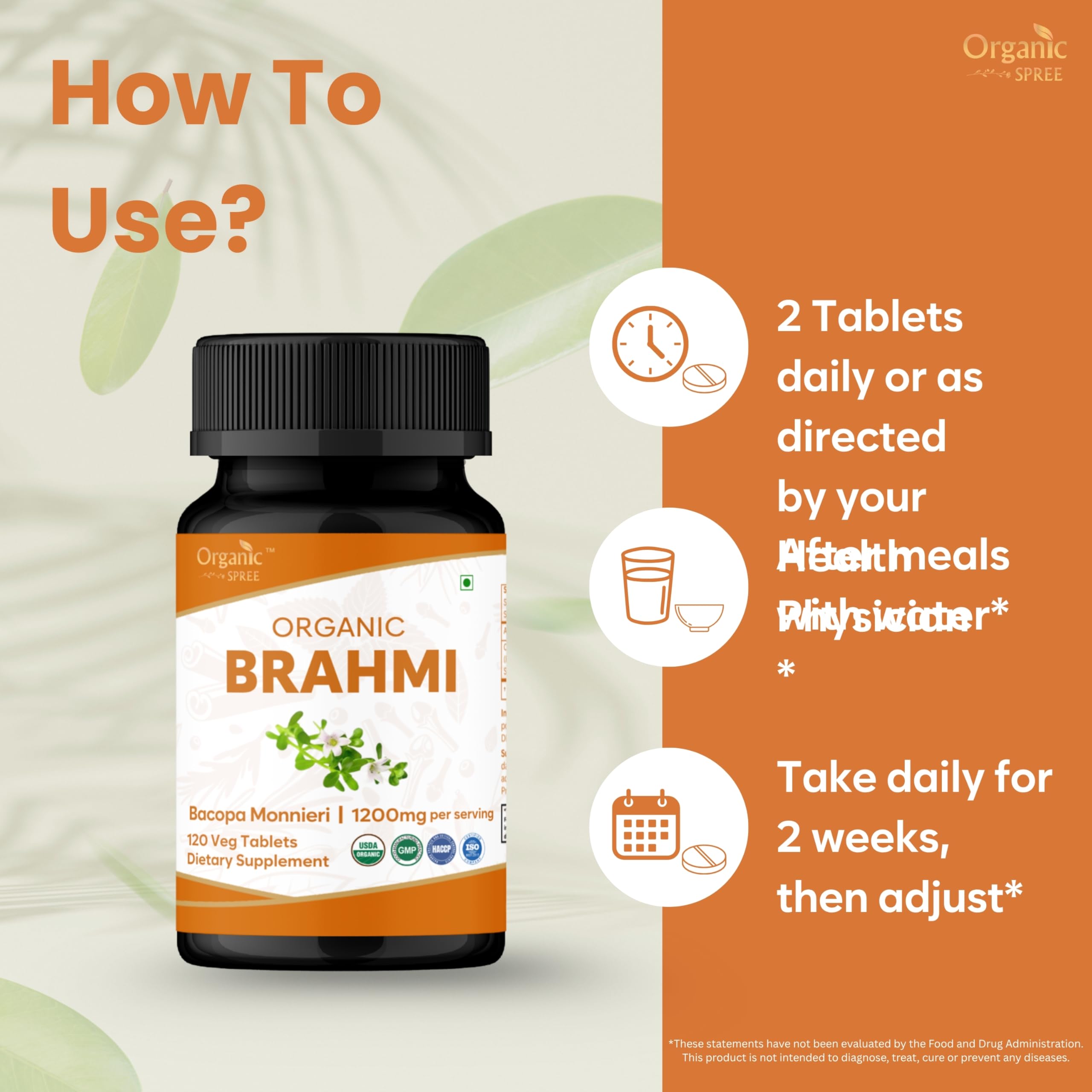 USDA Organic certification seal on Organic Spree Brahmi