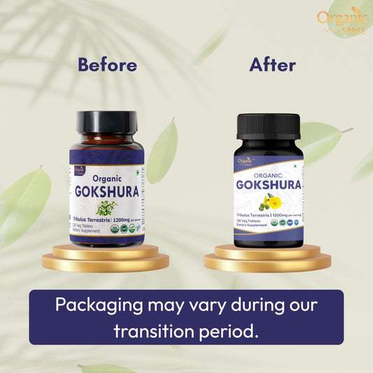 Gokshura 120 Tablets bottle with label—side view